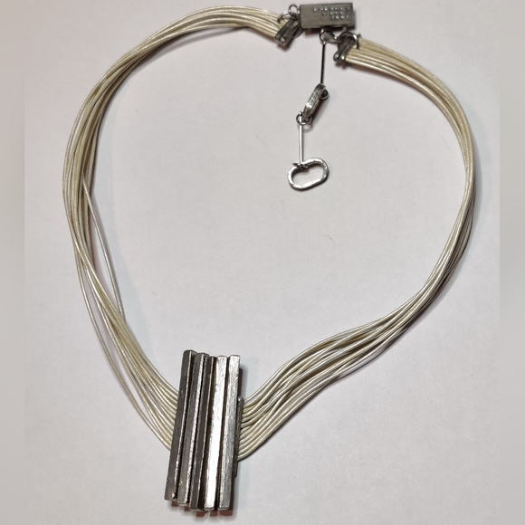 Modernist Multi-Strand Bar Pendant Necklace by Anne-Marie Chagnon - Picture 1 of 7
